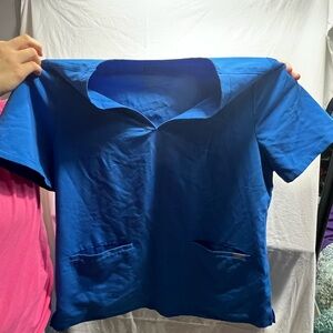 Figs Royal Blue Short Sleeve Women's Top
